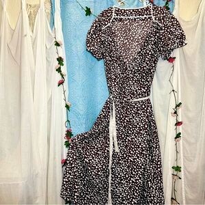 Vintage 40s Style Polka Dot Wrap Dress  2x/3x